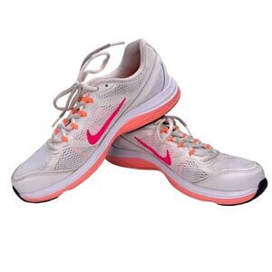 Nike Dual Fusion Run 3 Running Shoes Womens Sz 9 US 653594-100 White/Hyper Pink